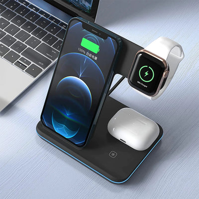 3 in 1 Multifunctional Wireless Charger Stand For iPhone 14 13 Pro Max Airpods AppleWatch Charger Dock 15W Fast Charging Station