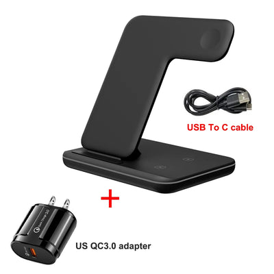 3 in 1 Multifunctional Wireless Charger Stand For iPhone 14 13 Pro Max Airpods AppleWatch Charger Dock 15W Fast Charging Station