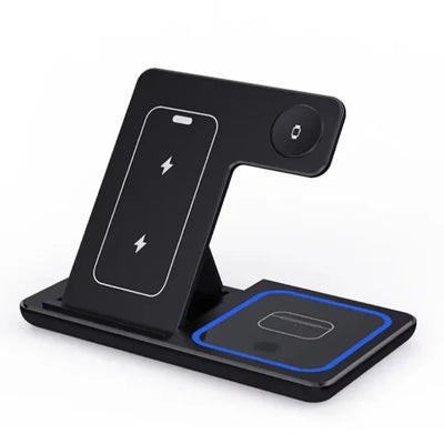 3 in 1 Desktop Wireless Charger Foldable Fast Phone Charge Station For iPhone 16 15 14 13 12 Apple Watch 10/9/8/7/6 AirPods 3/2
