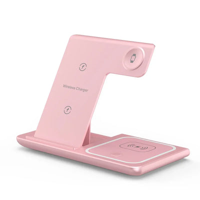 Desktop 3 In 1 Wireless Charger Stand Pad Foldable Phone Fast Charging Station Holder For iPhone 16 15 14 Pro Max iWatch Airpods