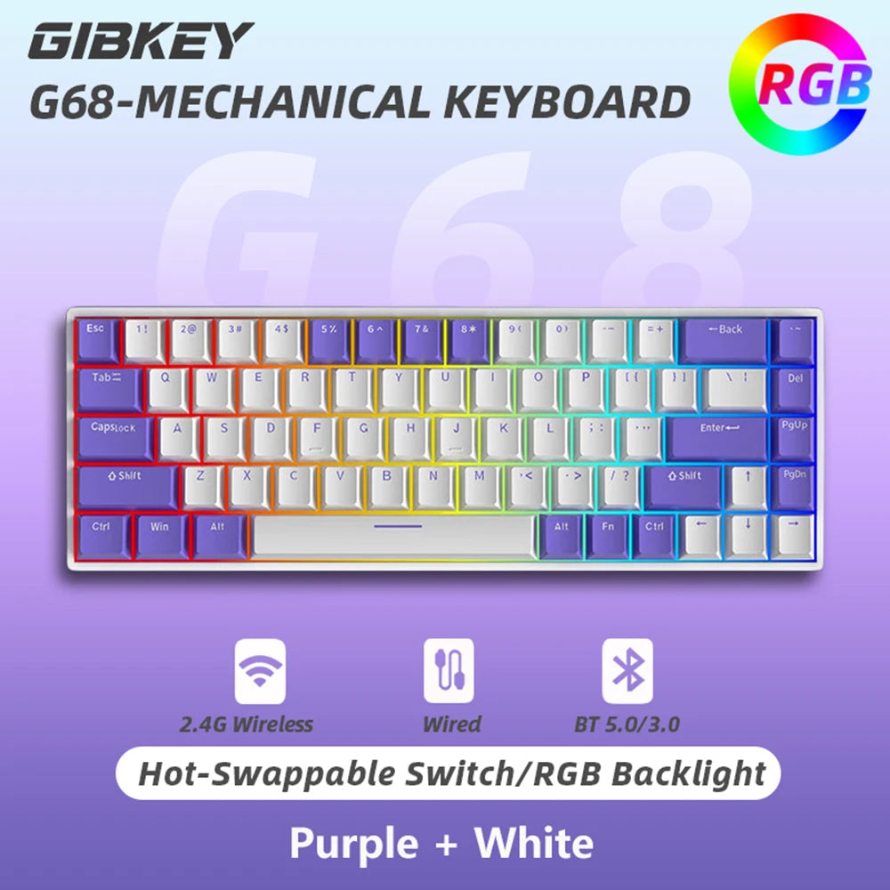 Compact RGB keyboard with hot-swappable keys for gamer customization.