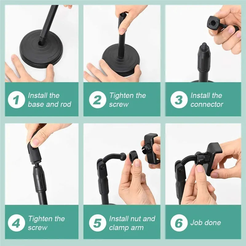 Desktop Phone Holder Live Broadcast for Smartphone Adjustable with Phone Holder Stand Bracket for Mobile Telefoon Statief Stand