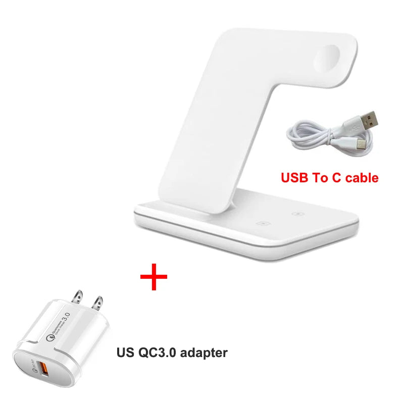 3 in 1 Multifunctional Wireless Charger Stand For iPhone 14 13 Pro Max Airpods AppleWatch Charger Dock 15W Fast Charging Station