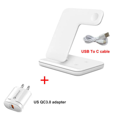 3 in 1 Multifunctional Wireless Charger Stand For iPhone 14 13 Pro Max Airpods AppleWatch Charger Dock 15W Fast Charging Station