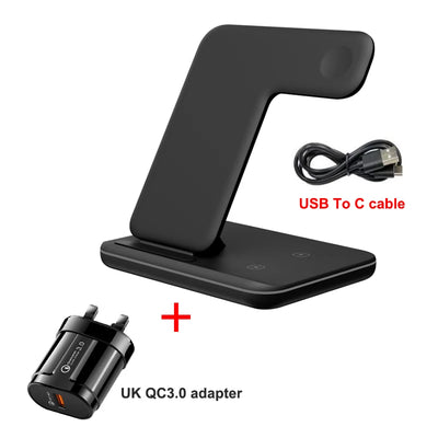 3 in 1 Multifunctional Wireless Charger Stand For iPhone 14 13 Pro Max Airpods AppleWatch Charger Dock 15W Fast Charging Station